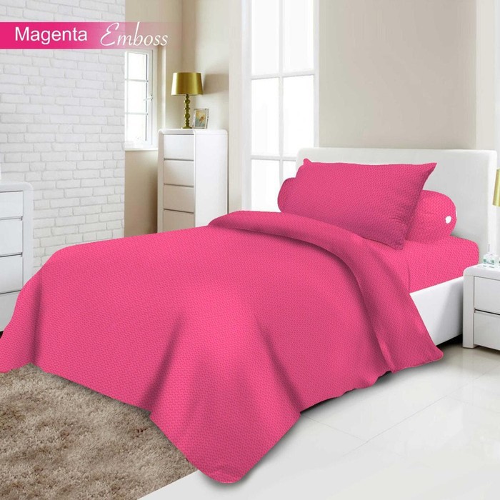 Bedcover sprei set emboss magenta termurah
