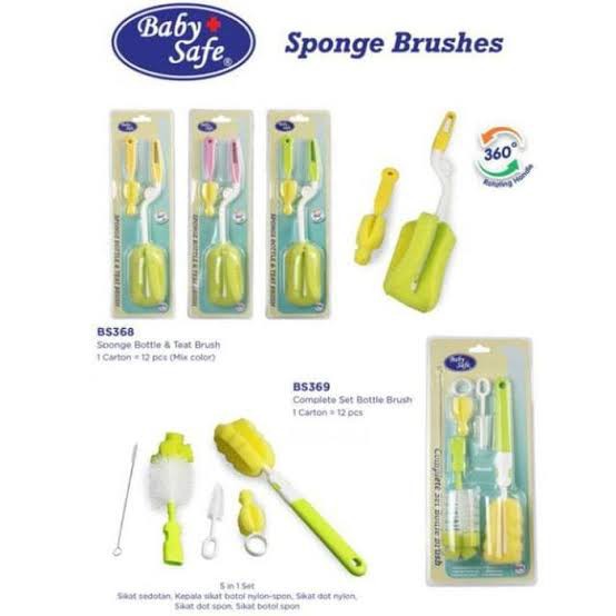 BABY SAFE - SPONGE BOTTLE &amp;TEAT BRUSH (BS368)