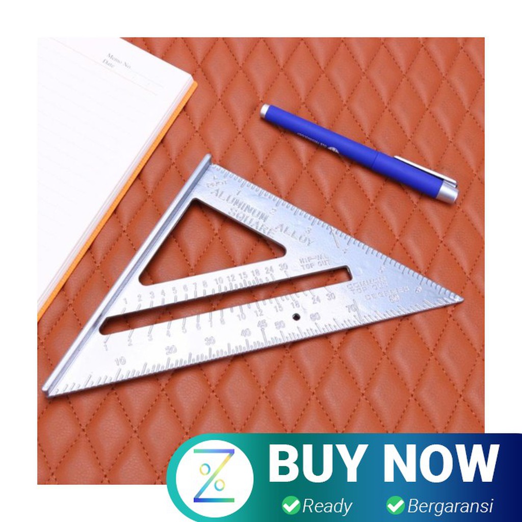 VKTECH Penggaris Siku Mistar Triangle Ruler Aluminium - VK18 - Gray