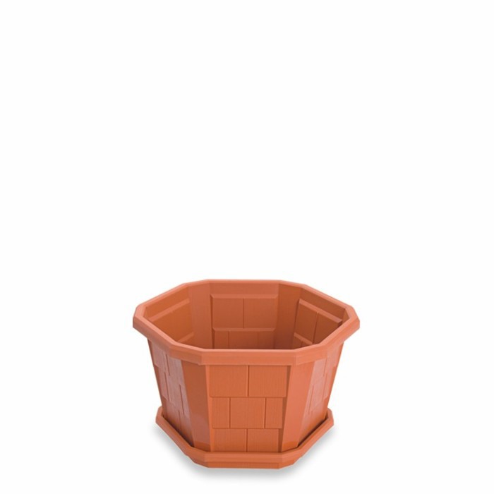 Green Leaf Pot Bunga Kembang Lantai Lavine Segi Enam 6137 Tanaman Taman Kebun Garden Plastik