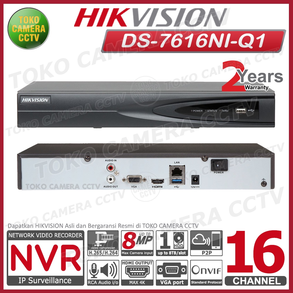 PAKET CCTV IP CAMERA HIKVISION 2MP 16 CHANNEL 14 KAMERA