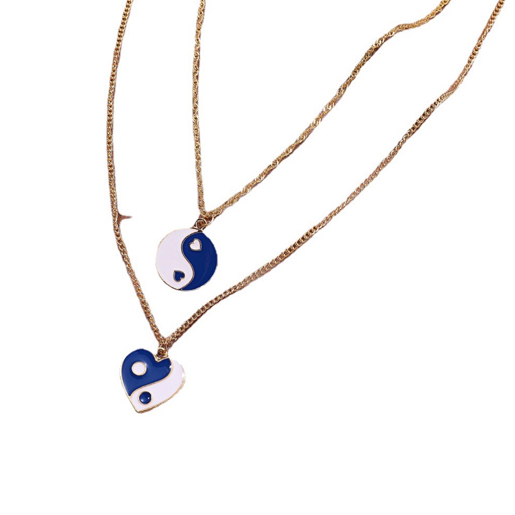Hu Hu Hu Hu Hu Alat Bantu Pasang Kacamata♡ Kalung Rantai Double Layer Bahan Alloy Untuk Wanita