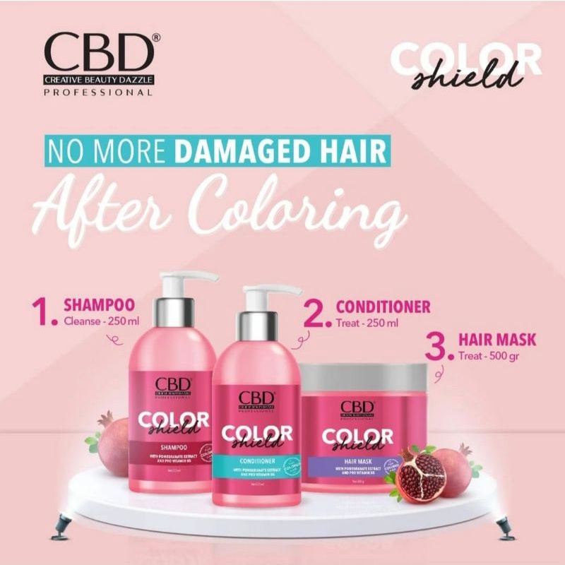 CBD COLOR SHIELD Hair Mask 500 GR | Shampoo 250 mL | Conditioner 250 mL | Perawatan Rambut Warna