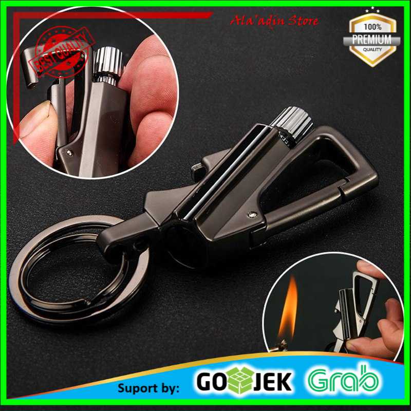 Cuci Gudang HONEST Korek Api Gantungan Kunci Flint Starter Carabiner - BCK2-666