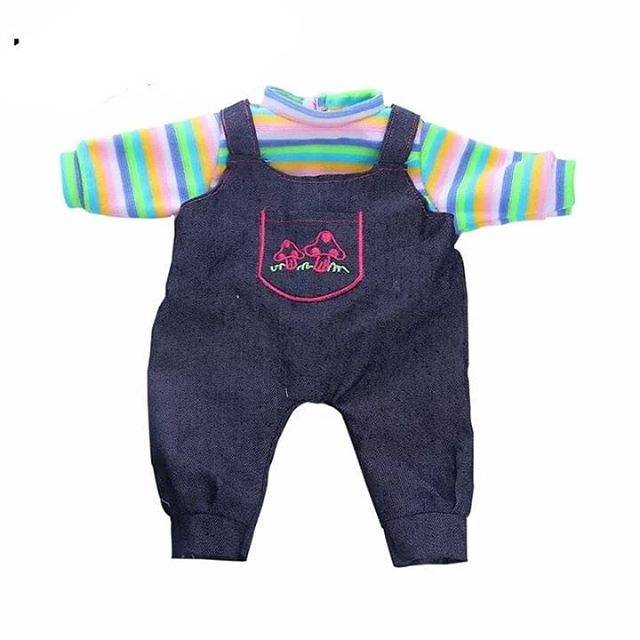 Denim overall baju american girlag battat baby zapf doll baju boneka