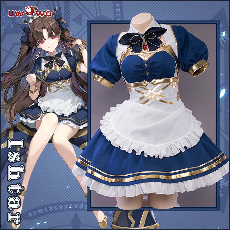 PREORDER UWOWO Game Fate/Grand Order Ishtar Cosplay Costume Maid Outfit Cute Lolita Dress Girls Long