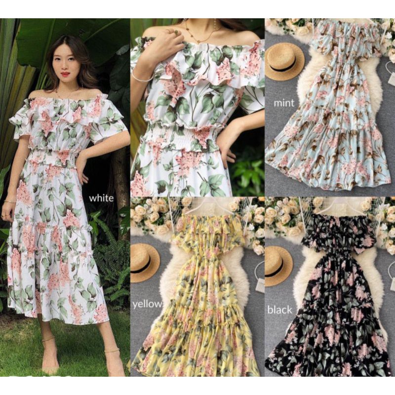 VN IMPORT SUMMER DRESS / DRESS PANTAI / DRESS KOREA / VINTAGE DRESS / YORA SABRINA FLORAL DRESS