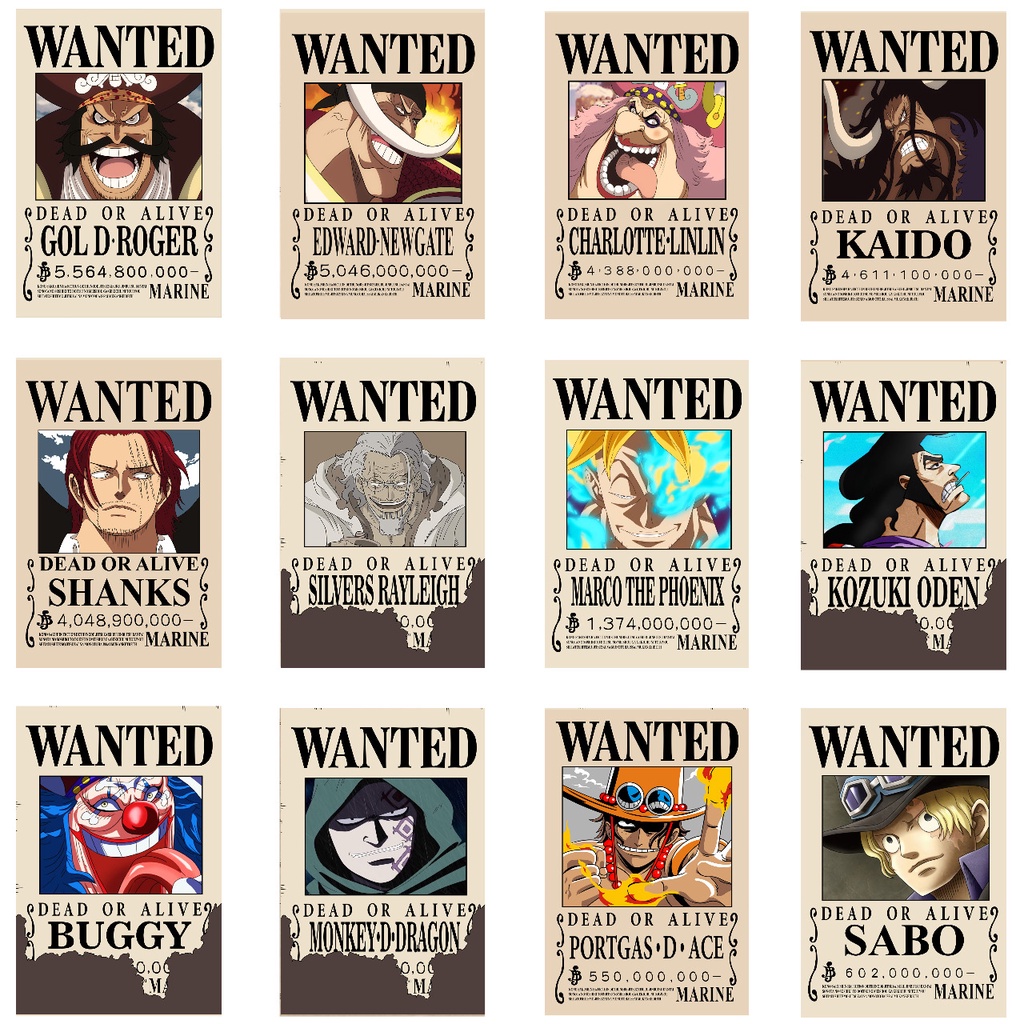 Poster Old Era Set Anime Manga One Piece Mugiwara