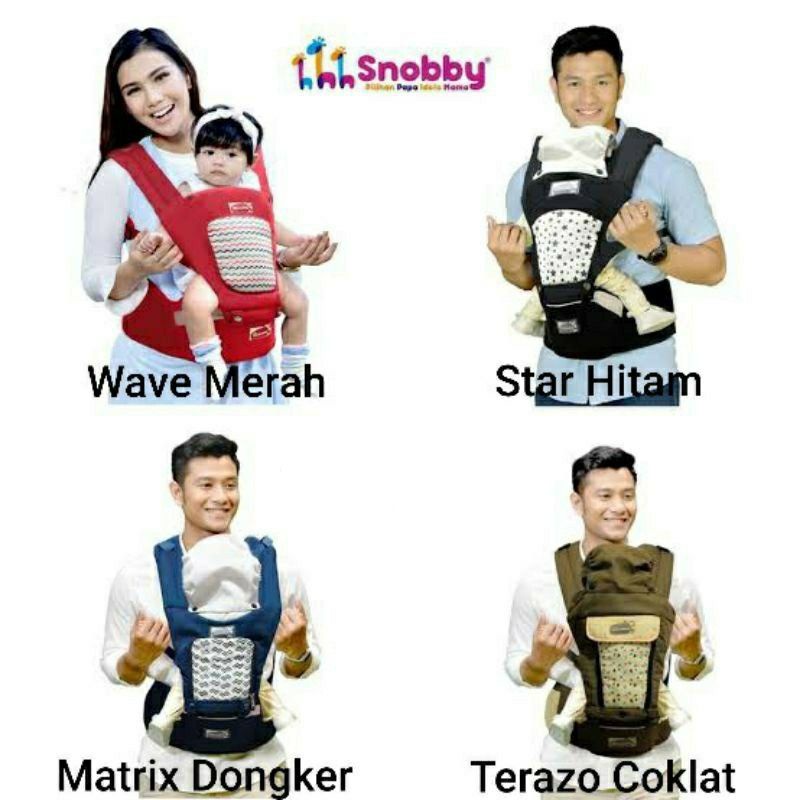 GENDONGAN BAYI 6 POSISI SNOBBY Gendongan Hipseat Saku TPG 2148 Star 2145 Wave 2147 Matrix 2146 Terazzo Hip seat gendongan