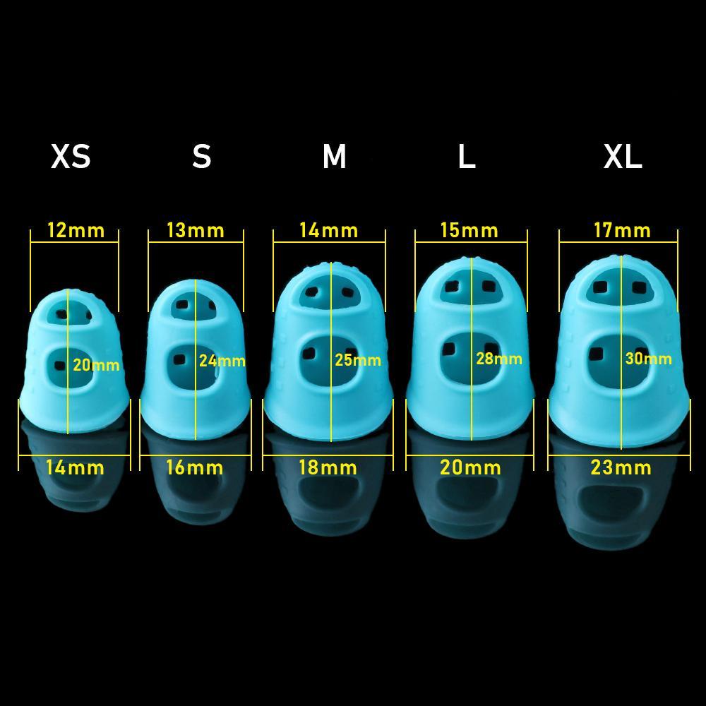 Wonder 4pcs/set Pelindung Jari XS/S/M/L/XL Fingertall Silikon Non-slip Untuk Ukulele