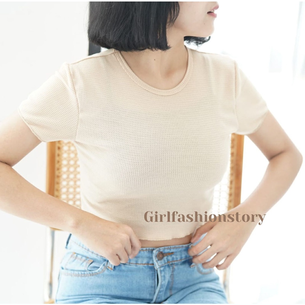 GFS AMBER WAFFLE CROP TOP
