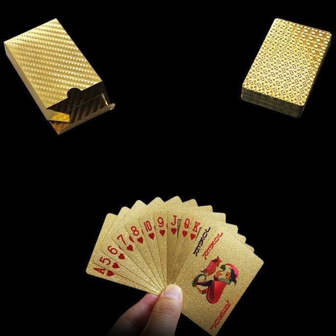 Te954.pu Kartu Remi Artistik Unik Poker Gold Foil - Golden Playing Card Set E80F01