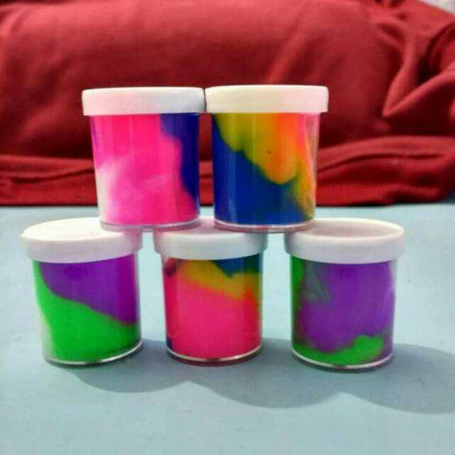 SLIME TABUNG MINI RAINBOW PER PCS/ MAINAN SLIME TABUNG MINI/ MAINAN EDUKASI ANAK