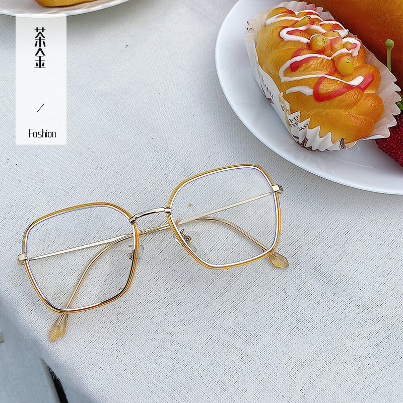 （YUZHU）COD INS Fashion Style Oversized Clear Frame Kacamata Kacamata Anti Radiasi