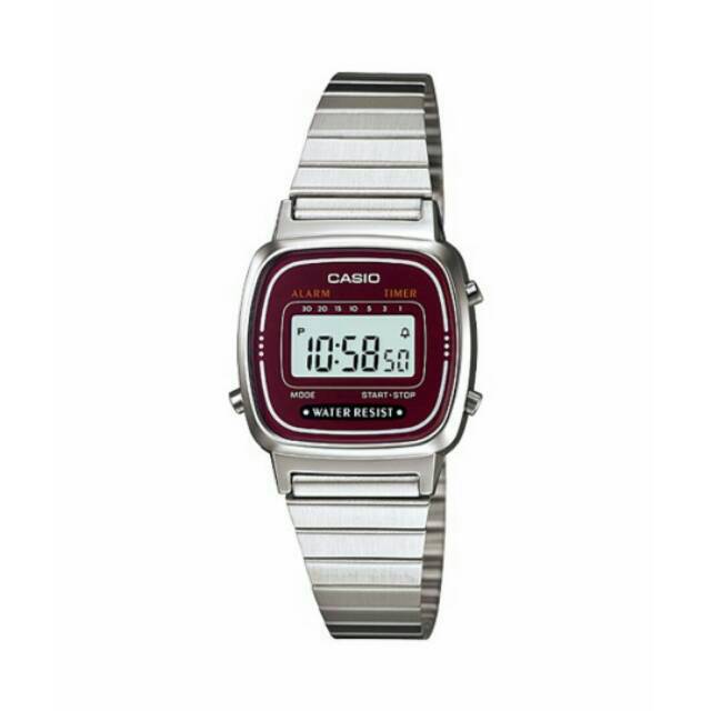 JAM TANGAN CEWEK/ WANITA CASIO DIGITAL RANTAI ORIGINAL GARANSI INTERNASIONAL TAHAN AIR ELEGANT.