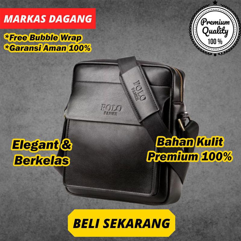 TAS SELEMPANG PRIA TAS BAHU COWOK TAS KULIT PRIA TAS SELEMPANG COWOK SLINGBAG POLO FANKE - L SIZE