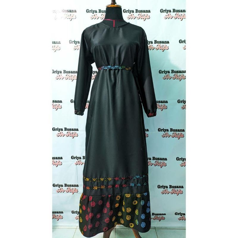 Gamis Polos kombinasi