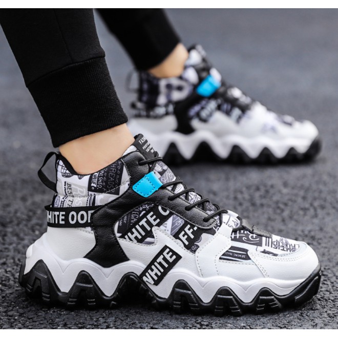 TBIG Sepatu Pria Import TEOFFSUPER Sepatu Fashion High Top Kekinian Trendy Kasual Model Ankle Boot