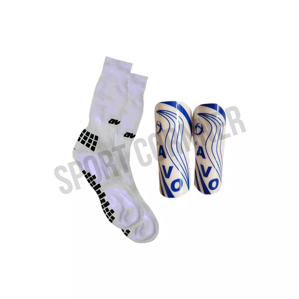 PAKET KAOS KAKI FUTSAL ANTISLIP / KAOS KAKI BOLA PENDEK ANTISLIP  & SKIN DEKKER AVO WARNA PUTIH
