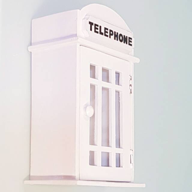Kotak Box Tempat Listrik Token Kayu Hiasan Pajangan Dekorasi Ruangan Dinding Motif Telephone Shabby