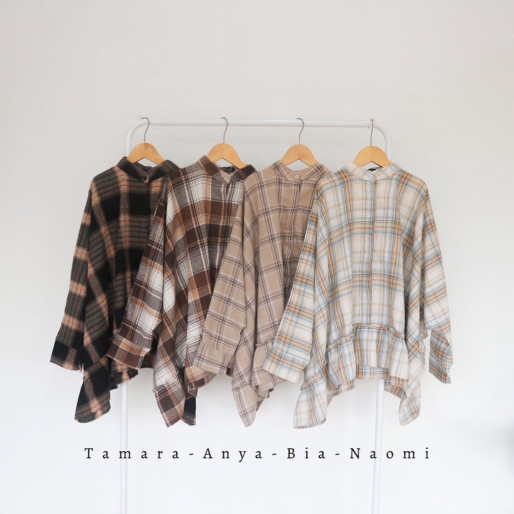 Alana Flanel Kemeja Tartan Oversized Syamaita