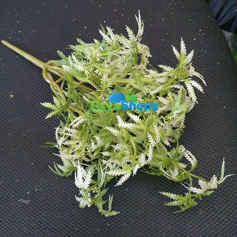 WD - Tanaman daun kelapa putih x7 / bunga plastik (tanpa pot)