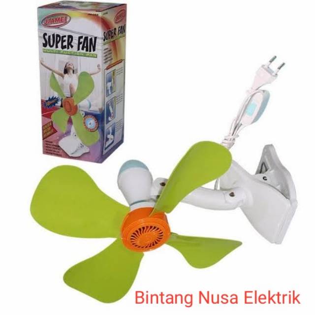 Jiamei JM-389 Super Fan/Mini Fan Japit/Mini Fan Jepit/Mini Fan Duduk/Mini Fan Tembok/Mini Clip Fan/Mini Wall Fan/Mini Desk Fan 18 Watt