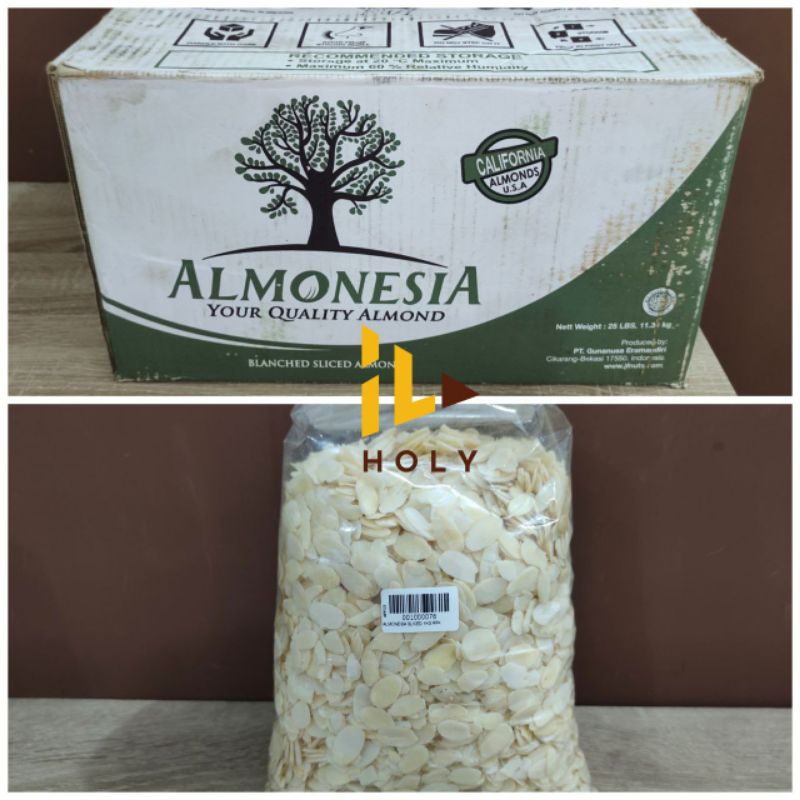 

ALMOND SLICE Almonesia 1kg (REPACK) / Kacang Almond Iris Mentah