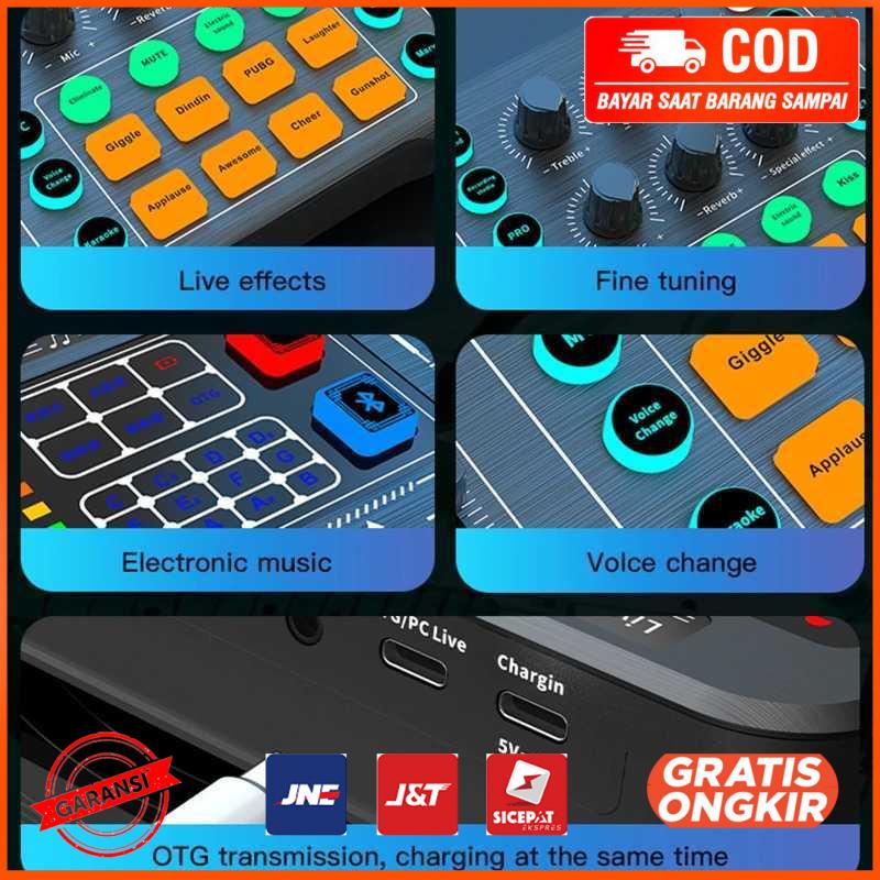 Sound Card External Live Boardcast Audio Mixer Bluetooth M6