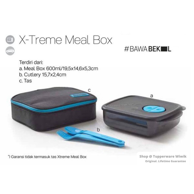 276 Xtreme Meal Box Ori - Tempat Bekal Kotak Makanan Lunch Box Set Laki-laki Pria Biru Hitam Keren