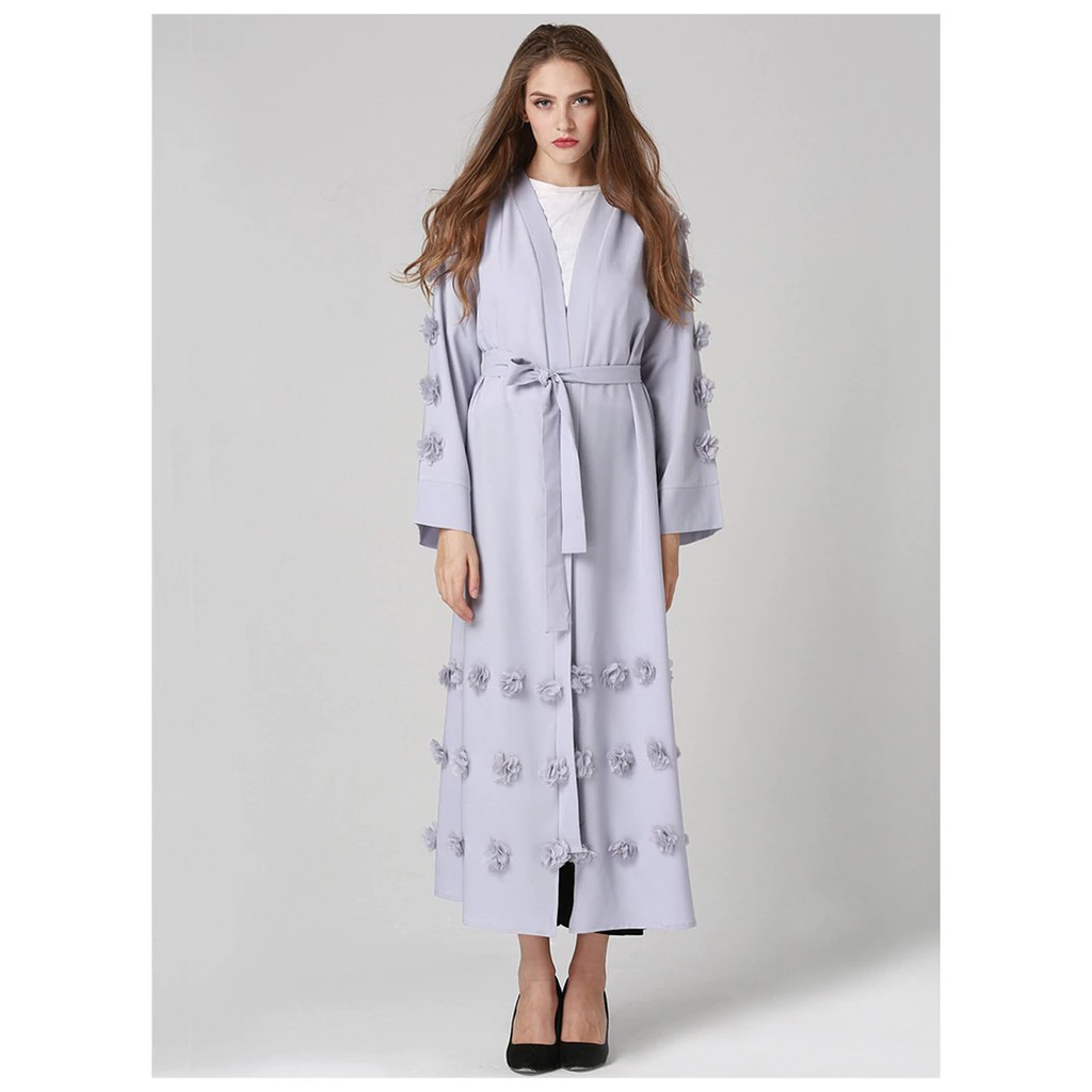 Elegant adult Muslim Abaya Arab Turkish Singapore cardigan appliques Jilbab Dubai Muslims Women