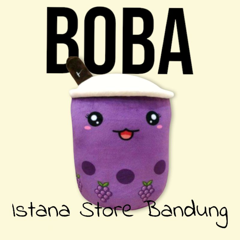 Boneka Boba Bubble Milk Tea Lucu Bahan Yelvo Tinggi 35CM Label SNI