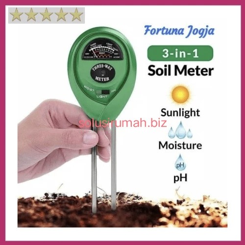 3 in 1 PH Tanah Tester Soil Water Moisture Light Meter Keasaman Cahaya