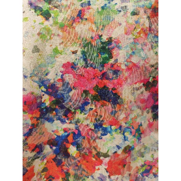 Kain Jacquard Emboss Motif Bunga Cantik