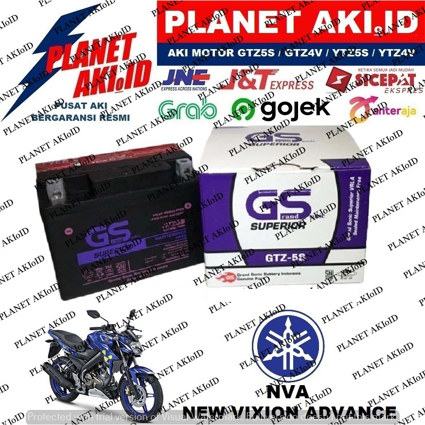 Aki Motor Yamaha NVA New Vixion Advance GTZ5S Accu Kering MF