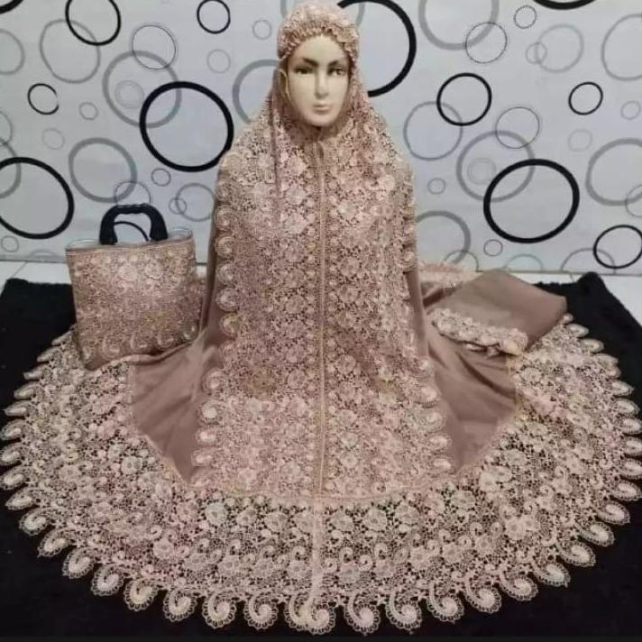 MUKENA PRADA RENDA KEONG PRINCESS MICRO JUMBO MUKENA BROWNIS RENDA KEONG FULL MUKENA LACE SYAHRI
