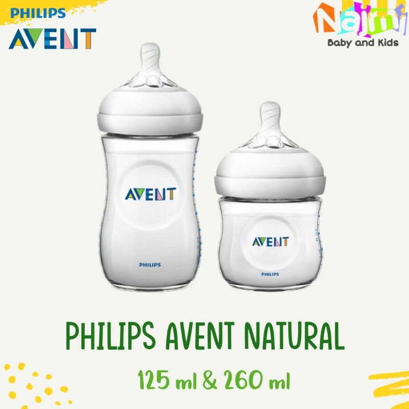 Philips Avent Natural Baby Feeding Bottle 125ml 260 ml Botol Susu Bayi Wide Neck