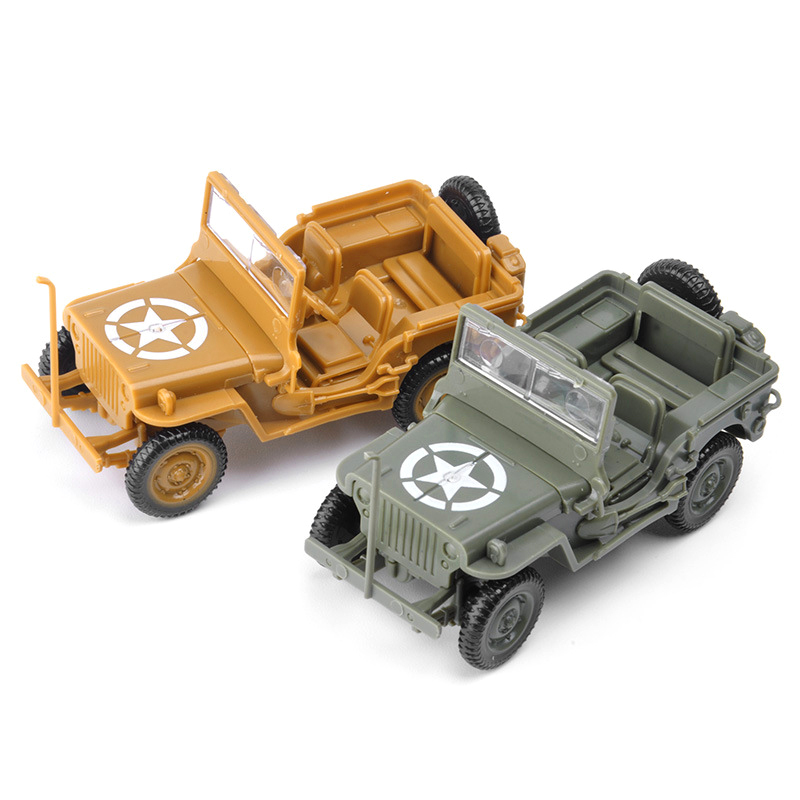 Miniatur Mobil Jeep WW2 US Willys Skala 1 / 48 Untuk Koleksi