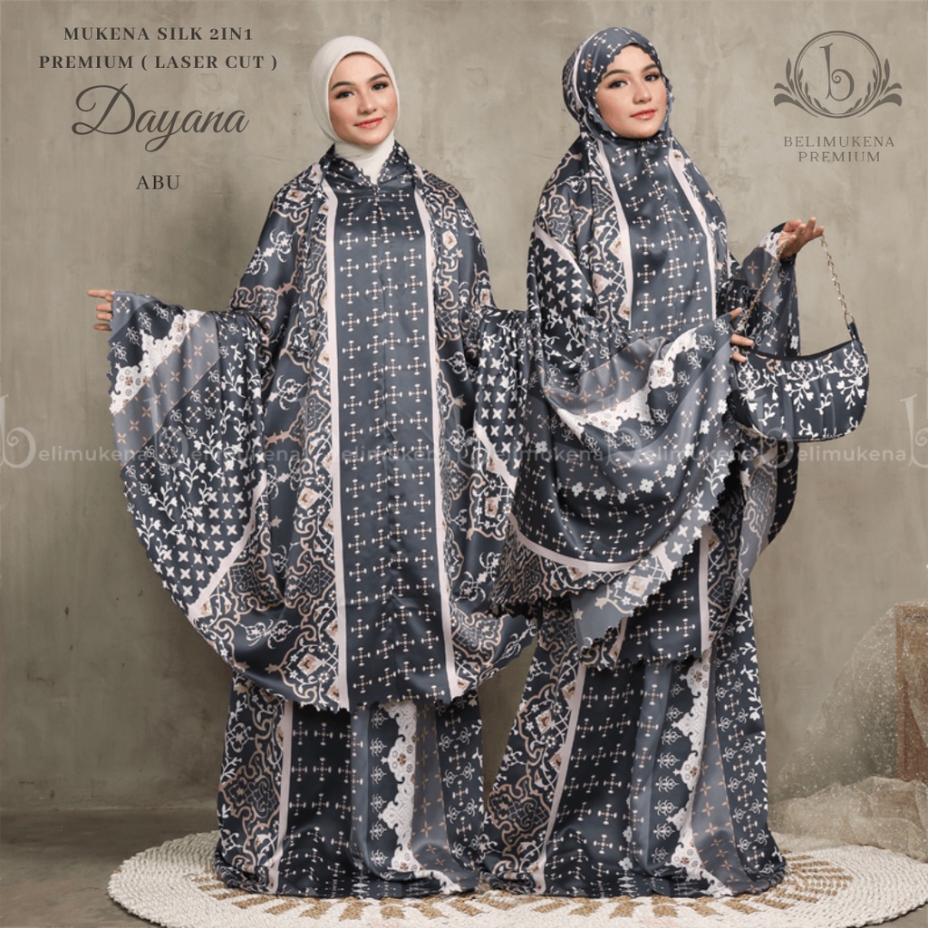 Mukena Dewasa Silk Maxmara 2in1 Daily Motif Tas Premium ( Lasercut ) Dayana