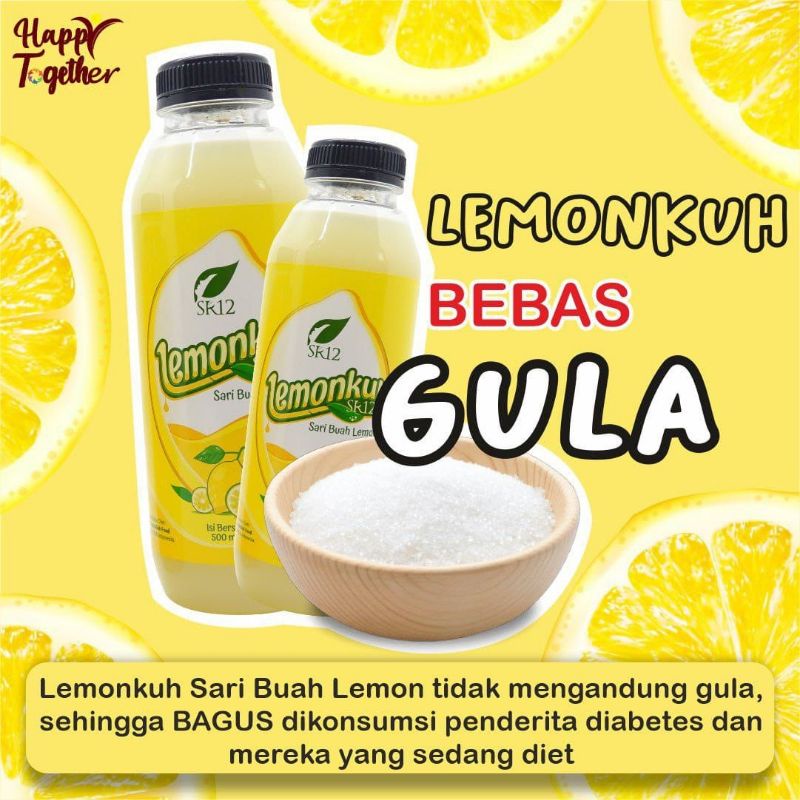 

SUGAR FREE NO AMPAS LEMONKUH SR12 MINUMAN SARI BUAH LEMON MURNI TANPA CAMPURAN