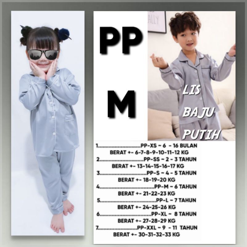 BAJU TIDUR SATIN LENGAN PANJANG/PIYAMA SET/COUPLE IBU DAN ANAK