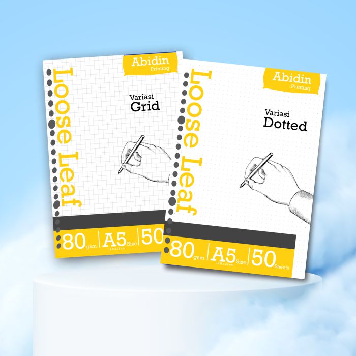 

Loose Leaf Kertas Isi Binder 80 GSM A5 Grid / Dotted / line / Polos (Premium) Free Kardus