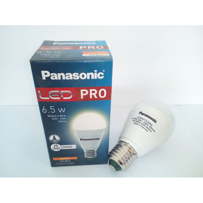 Lampu Panasonic LED Bohlam Pro 6.5 7 Watt 6.5W 7W Kuning Warm White