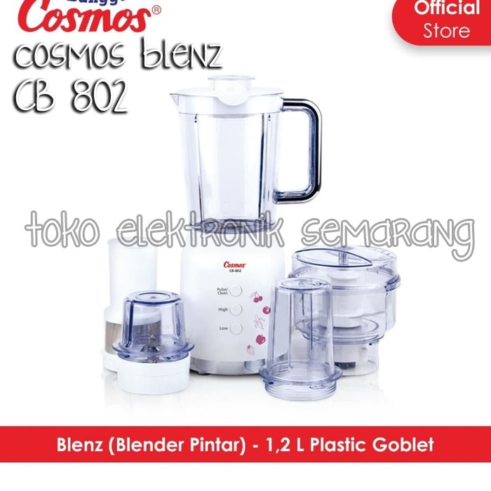 BLENDER DAN CHOPPER 4 IN 1 COSMOS BLENZ CB 802 CB802 PLASTIK  1,2 LITER GARANSI RESMI