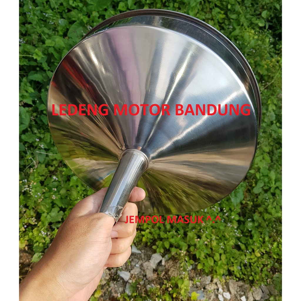 Jumbo Big Corong Stainless Steel Besi Kuat Panjang Funnel 30cm