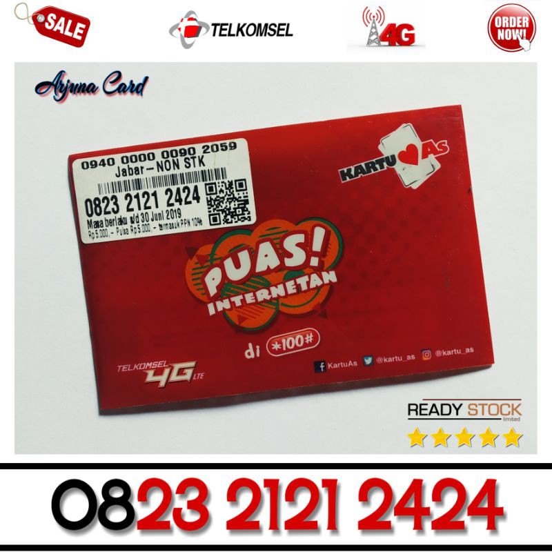 Nomor Cantik Kartu As 2121 2424 Telkomsel 0823 ABAB CDCD sakti combo