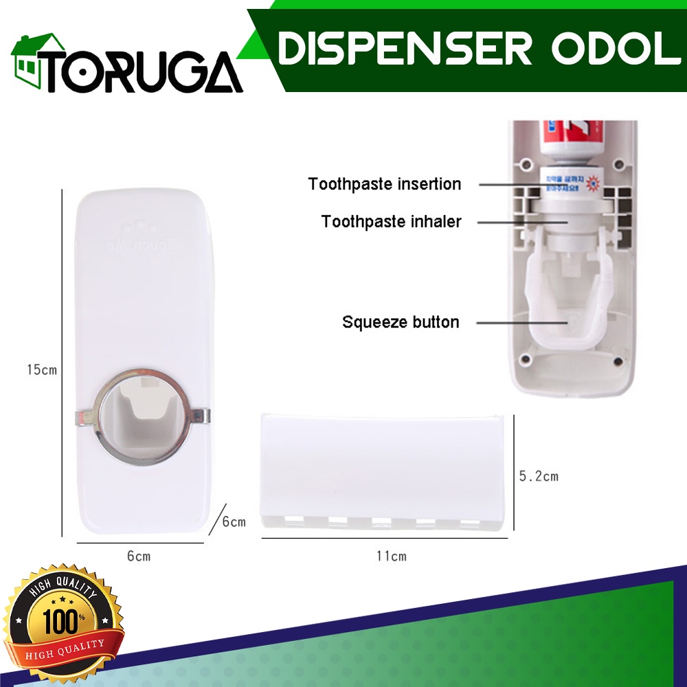 Dispenser Touch Me Odol Pasta Gigi Tempat Penyimpanan Sikat Gigi Tempel Dinding Mudah Praktis