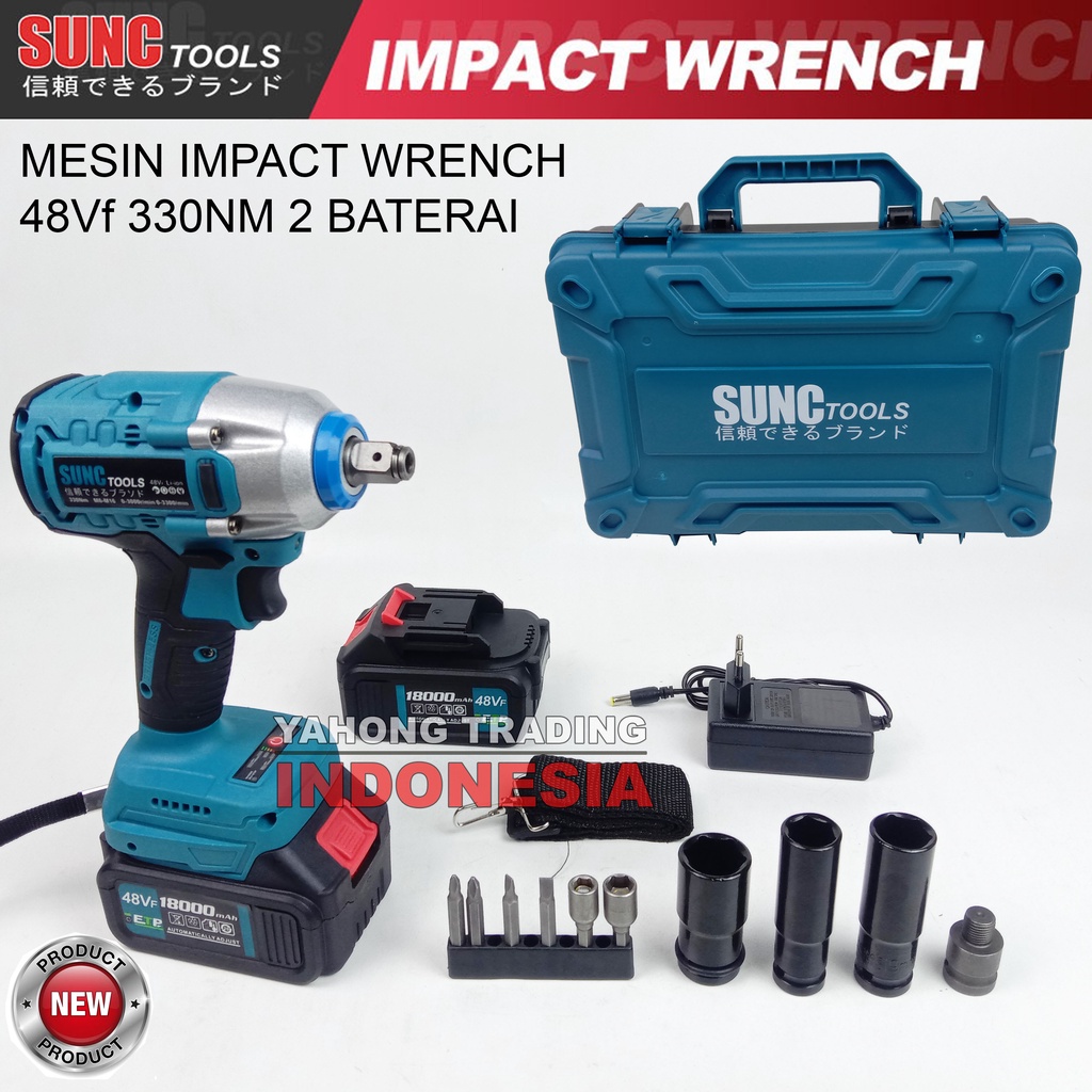 Mesin Impact Baterai Cordless Impact Wrench BRUSHLESS 48V 48VF SUNC TOOLS