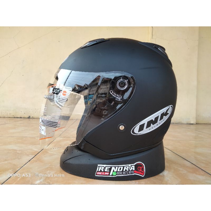 Helm INK CENTRO JET Solid Original 100% ogkir termurah 2KG-Hitam doff
