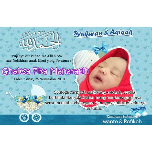Kartu nama & stiker bayi Syukuran&Akikah Shopee Indonesia